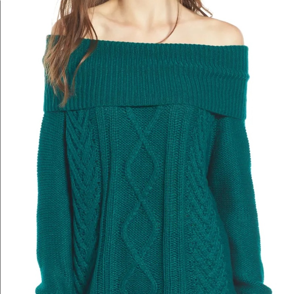 Teal Cable-Knit Billabong Sweater